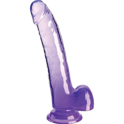 KING COCK - PRZEŹROCZYSTY DILDO Z JĄDRAMI 20,3 CM FIOLETOWY