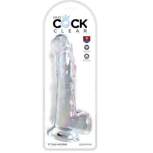 KING COCK - PRZEŹROCZYSTY DILDO Z JĄDRAMI 20,3 CM PRZEŹROCZYSTY
