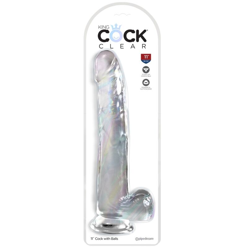 KING COCK - PRZEŹROCZYSTY DILDO Z JĄDRAMI 24,8 CM PRZEŹROCZYSTY
