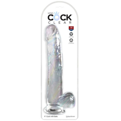 KING COCK - PRZEŹROCZYSTY DILDO Z JĄDRAMI 24,8 CM PRZEŹROCZYSTY