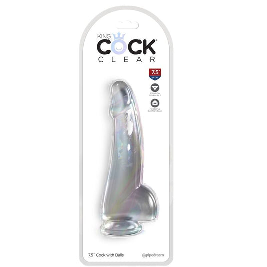 KING COCK - PRZEŹROCZYSTY DILDO Z JĄDRAMI 15,2 CM PRZEŹROCZYSTY