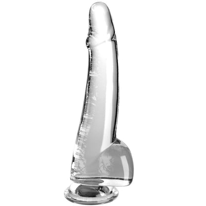 KING COCK - PRZEŹROCZYSTY DILDO Z JĄDRAMI 19 CM PRZEŹROCZYSTY