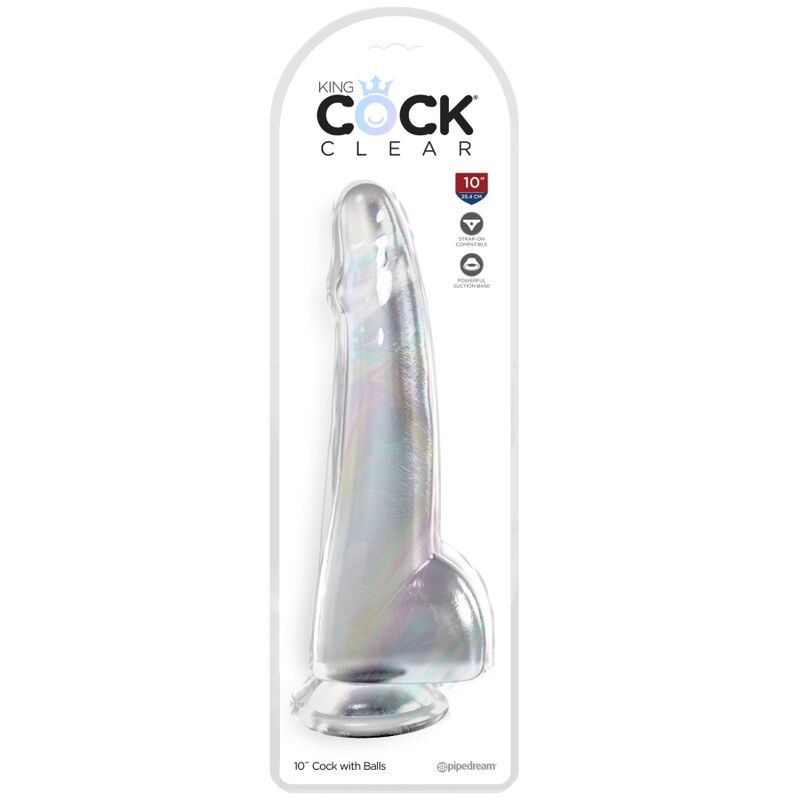 KING COCK - PRZEŹROCZYSTY DILDO Z JĄDRAMI 19 CM PRZEŹROCZYSTY