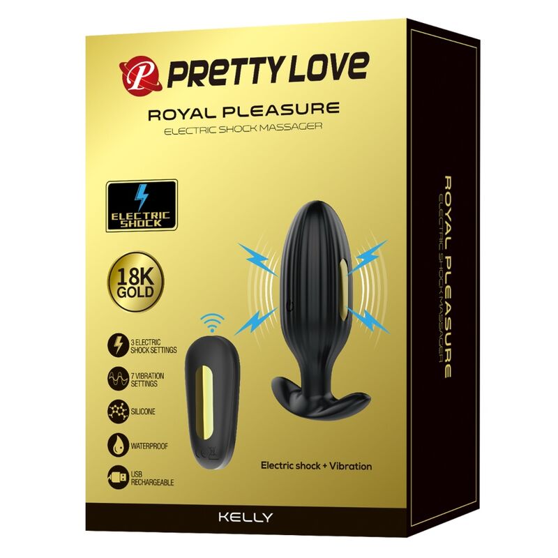PRETTY LOVE - KELLY PLUG ANALNY WIBRATOR AKUMULATOROWY CZARNY