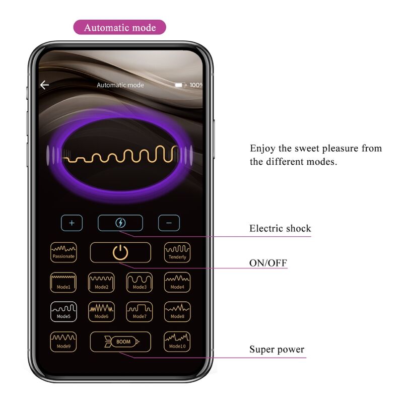 PRETTY LOVE - JEFFERSON STEROWANY APLIKACJĄ KOREK ANALNY CZARNY