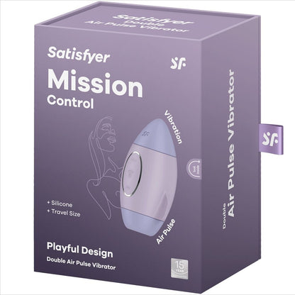 SATISFYER - MISSION CONTROL LILAC MAŁY PODWÓJNY WIBRATOR IMPULSOWY