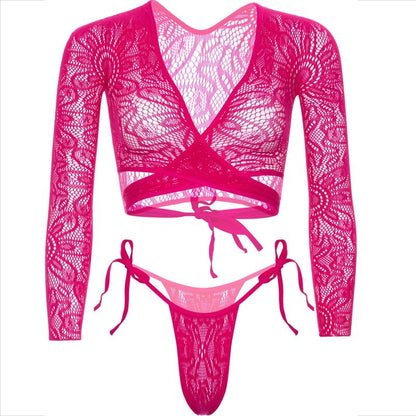 LEG AVENUE - TOP Z KORONKĄ I STRÓJKAMI