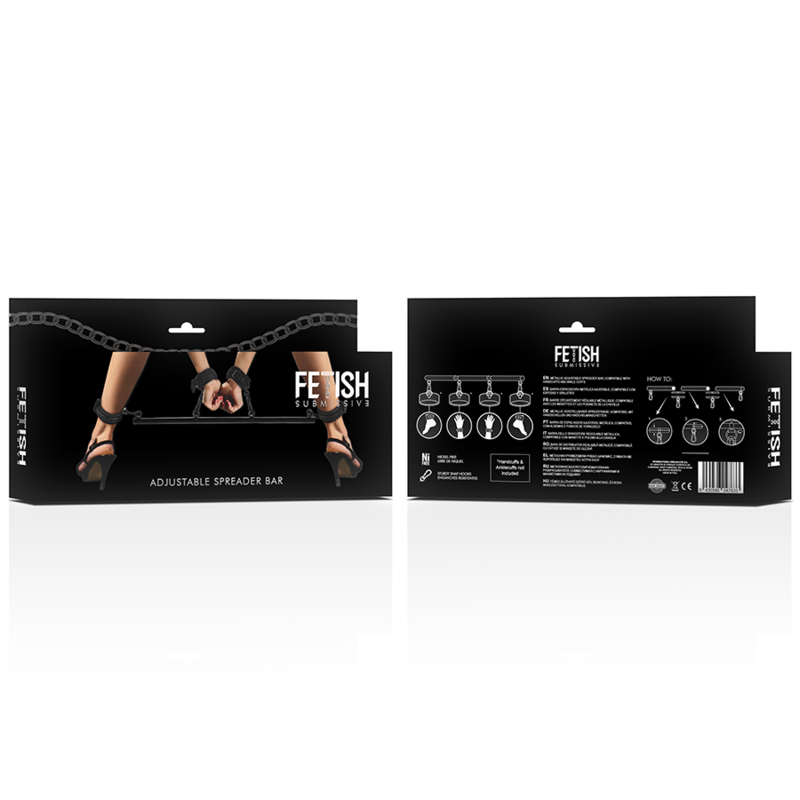 FETYSZ UMIESZANY BONDAGE - REGULOWANY DRĄŻEK ROZDZIELAJĄCY 4 SZTUKI