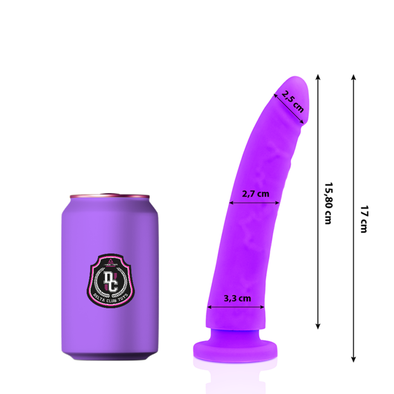 DELTA CLUB - ZABAWKI LILAC DILDO MEDYCZNE SILIKONOWE 17 CM -O- 3 CM