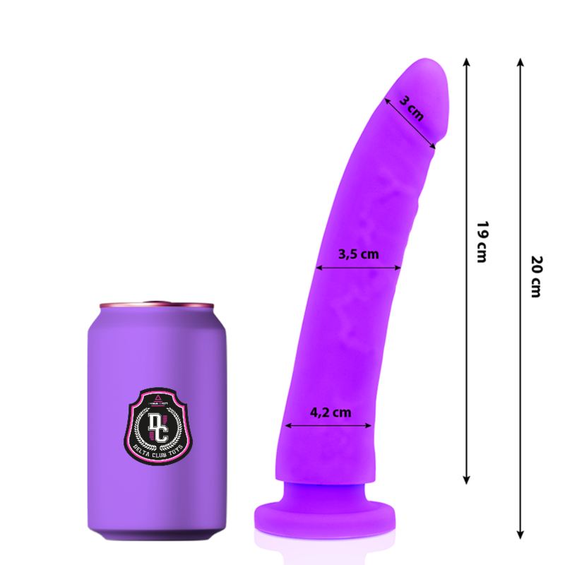 DELTA CLUB - ZABAWKI LILAC DILDO MEDYCZNE SILIKONOWE 20 CM -O- 4 CM