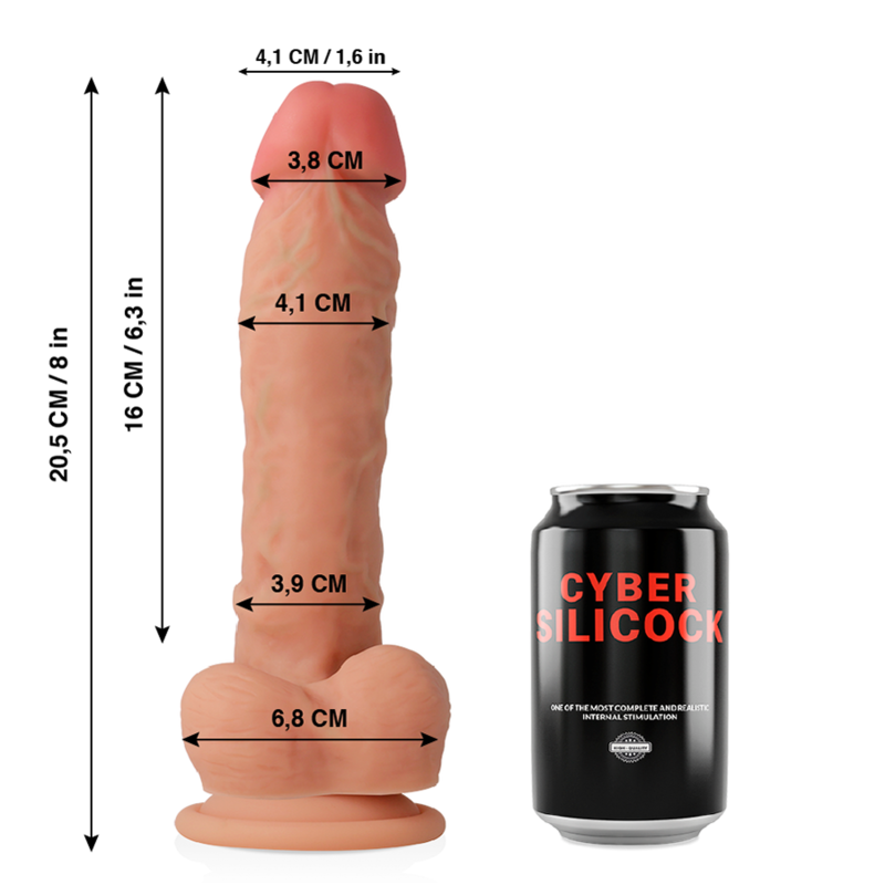 CYBER SILICOCK - ULTRA REALISTYCZNY MIĘKKI PŁYNNY SILIKONOWY DONG 20,5 CM -O- 4,1 CM