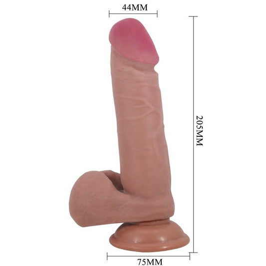 PRETTY LOVE - SERIA PRZESUWNA SKÓRA REALISTYCZNY DILDO Z PRZESUWNĄ PRZYSSAWKĄ SKÓRA 20,5 CM