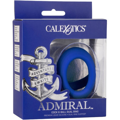 CALEXOTICS - ADMIRAL COCK BALL DUAL RING NIEBIESKI