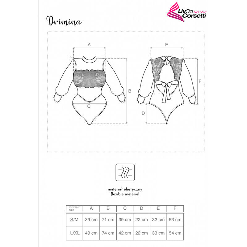 LIVCO CORSETTI FASHION - DRIMINA LC90690 BODY GRANATOWY L/XL