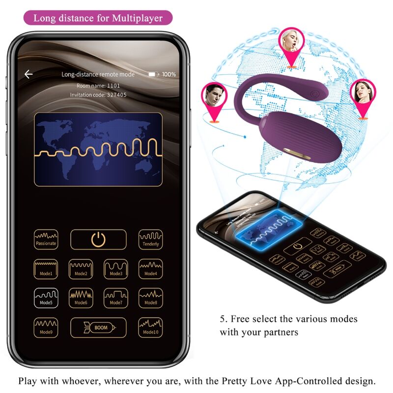 PRETTY LOVE - DOREEN PURPLE WIBRACYJNE JAJKO Z MOŻLIWOŚCIĄ ŁADOWANIA