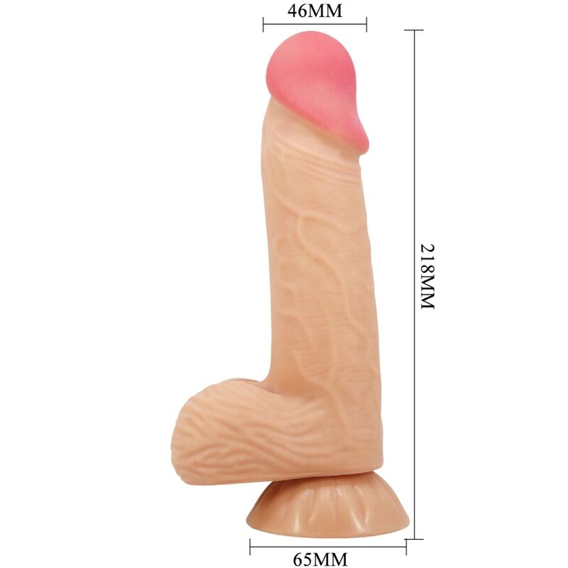 PRETTY LOVE - SERIA PRZESUWNA SKÓRA REALISTYCZNY DILDO Z PRZESUWNĄ PRZYSSAWKĄ 20,6 CM