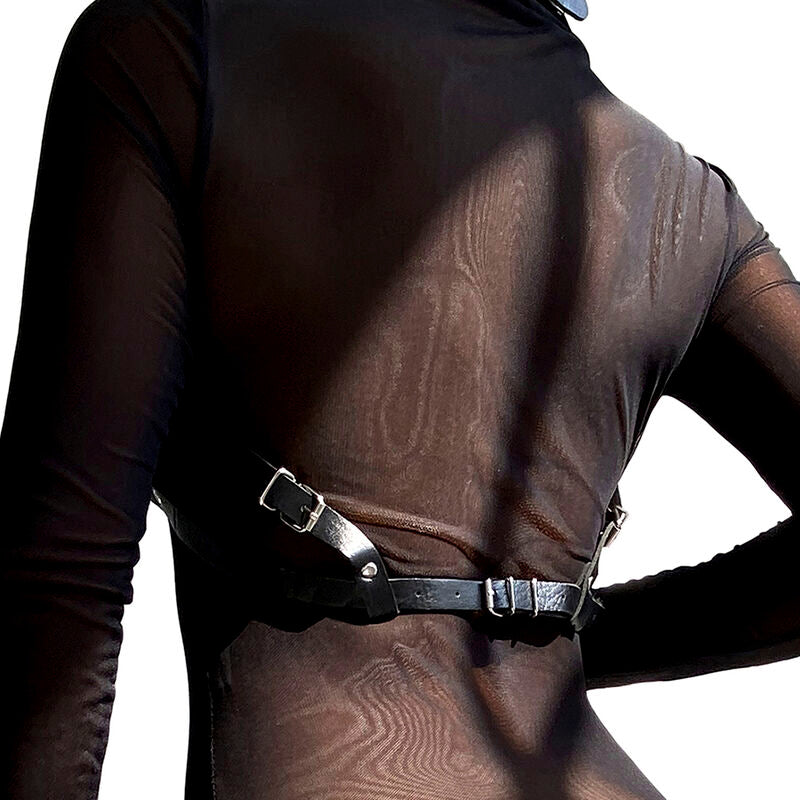 SUBBLIME - SKÓRZANA SZELKA PIERSIOWA CZARNA JEDNORAZOWA