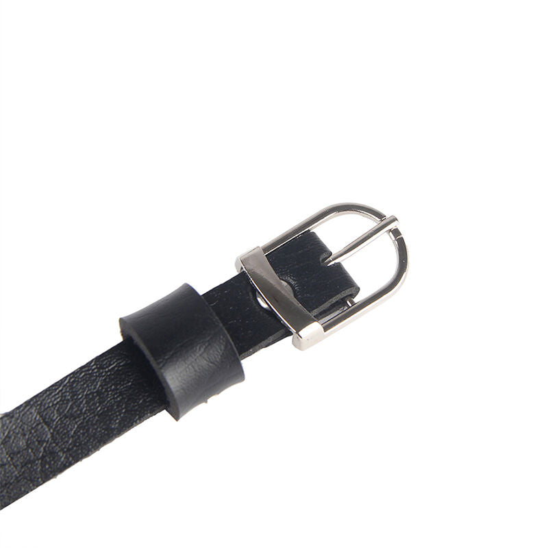 SUBBLIME - SZELKI KLATKI PIERSIOWE SKÓRZANE ŁAŃCUCHY CZARNE JEDNORAZOWY ROZMIAR