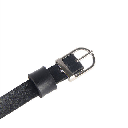 SUBBLIME - SZELKI KLATKI PIERSIOWE SKÓRZANE ŁAŃCUCHY CZARNE JEDNORAZOWY ROZMIAR