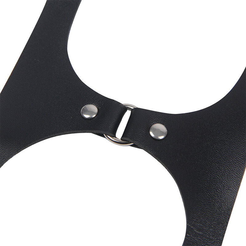 SUBBLIME - UPRZĄŻ CAŁOCIA Z KLAMRAMI SKÓRZANYMI CZARNYMI JEDNORAZOWY ROZMIAR