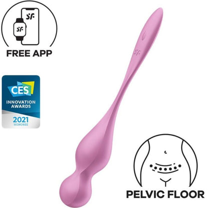 SATISFYER - WIBRACYJNE KULKI KEGLA LOVE BIRDS RÓŻOWE