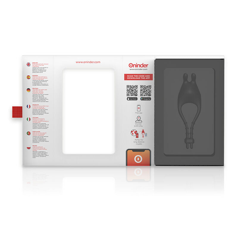 ONINDER - PAMPA Akumulatorowy regulowany pierścień wibracyjny ze stymulatorem łechtaczki 10 prędkości - darmowa aplikacja