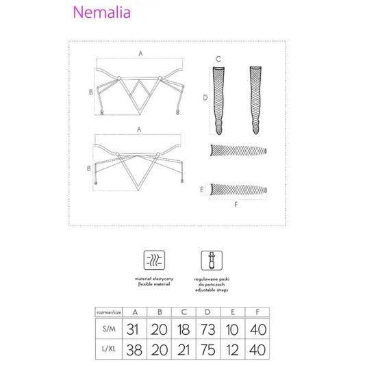 LIVCO CORSETTI FASHION - KOMPLET NEMALIA PODWIĄZKI + POŃCZOCHY + RĘKAWICZKI CZARNY