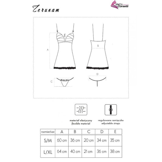 LIVCO CORSETTI FASHION - ZERUNAM KOMPLET BABYDOLL + CZARNE STRÓJKI