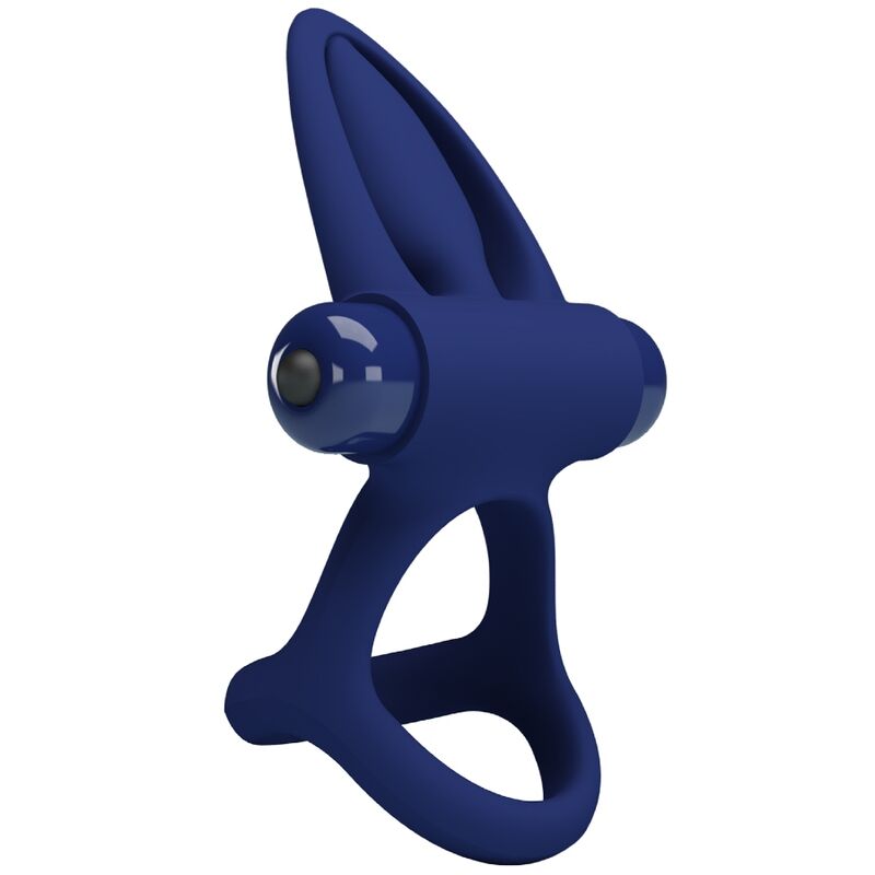 PRETTY LOVE - MATA PODWÓJNY PIERŚCIEŃ Z WIBRACJĄ I STYMULATOREM NIEBIESKI