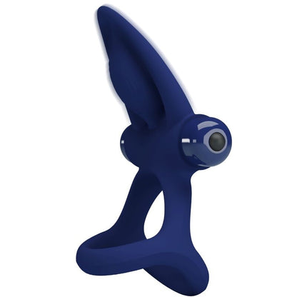 PRETTY LOVE - MATA PODWÓJNY PIERŚCIEŃ Z WIBRACJĄ I STYMULATOREM NIEBIESKI