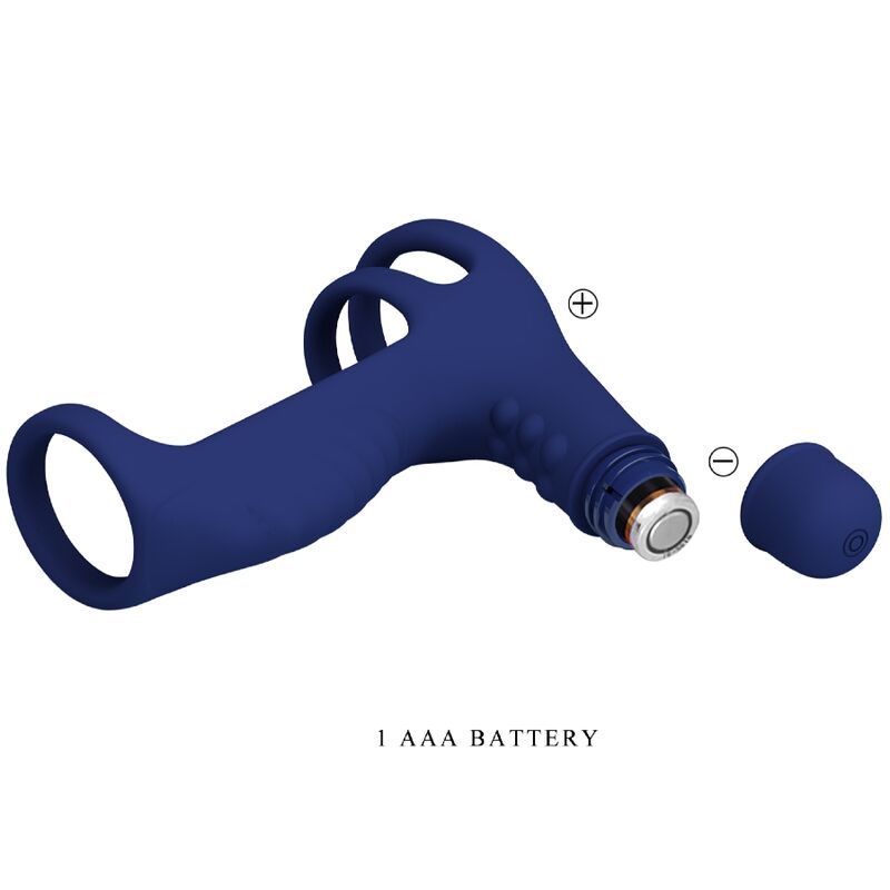 PRETTY LOVE - ELISH WIBRACYJNY PIERŚCIEŃ Z PRZEDŁUŻKĄ NIEBIESKI