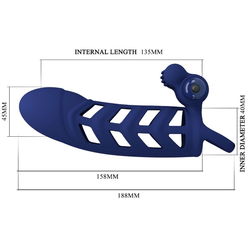 PRETTY LOVE - WIBRATOR ALTAF Z SILIKONOWĄ OSŁONĄ NIEBIESKI