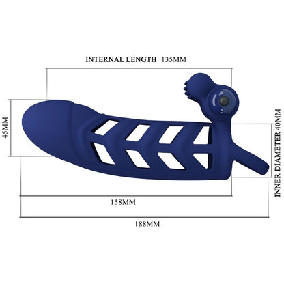 PRETTY LOVE - WIBRATOR ALTAF Z SILIKONOWĄ OSŁONĄ NIEBIESKI