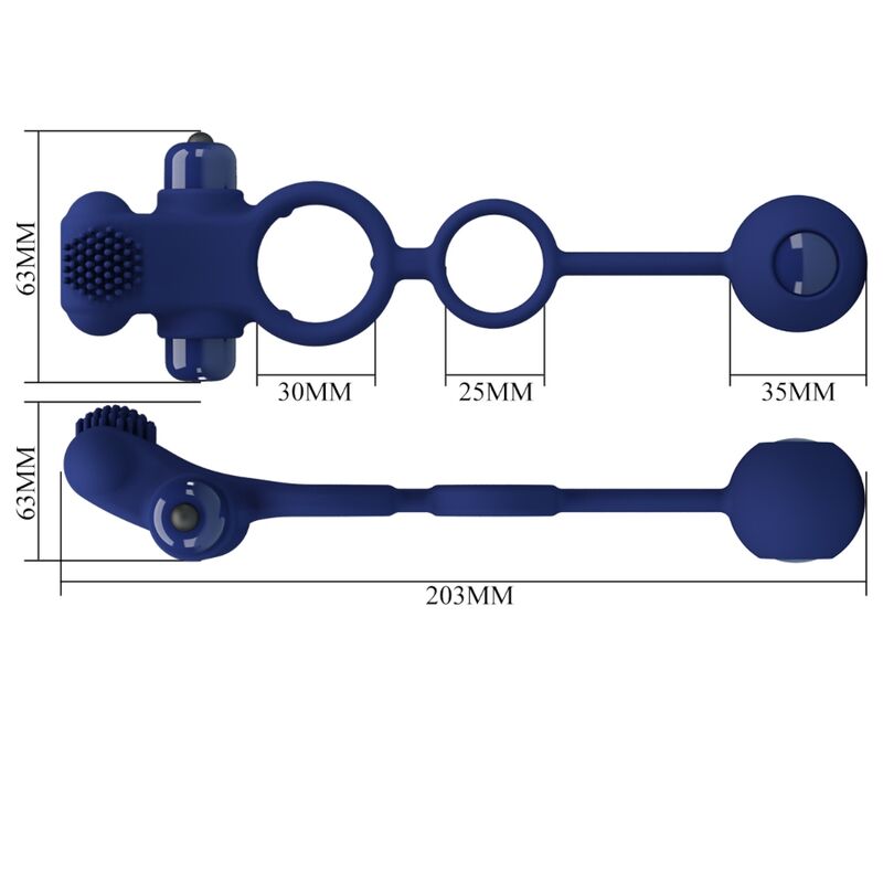 PRETTY LOVE - REMINGTON PODWÓJNY PIERŚCIEŃ WIBRACYJNY Z WTYCZKĄ NIEBIESKI