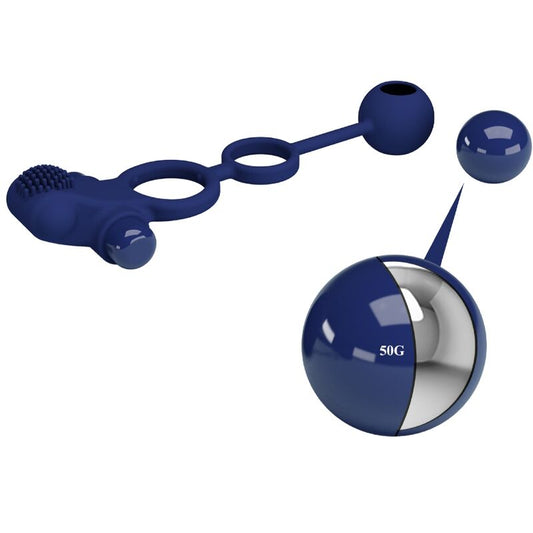 PRETTY LOVE - REMINGTON PODWÓJNY PIERŚCIEŃ WIBRACYJNY Z WTYCZKĄ NIEBIESKI