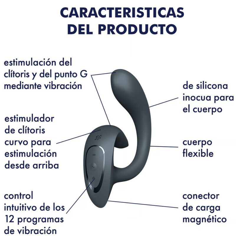 SATISFYER - G FOR GODDESS 1 WIBRATOR KRÓLIK CIEMNOSZARY