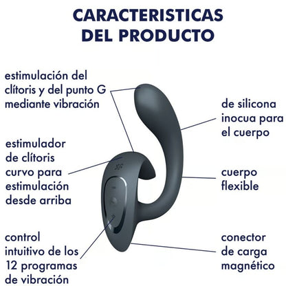 SATISFYER - G FOR GODDESS 1 WIBRATOR KRÓLIK CIEMNOSZARY