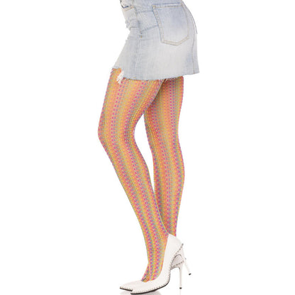 LEG AVENUE - WIELOKOLOROWE POŃCZOCHY ROBIONE NA SZYDEŁKU