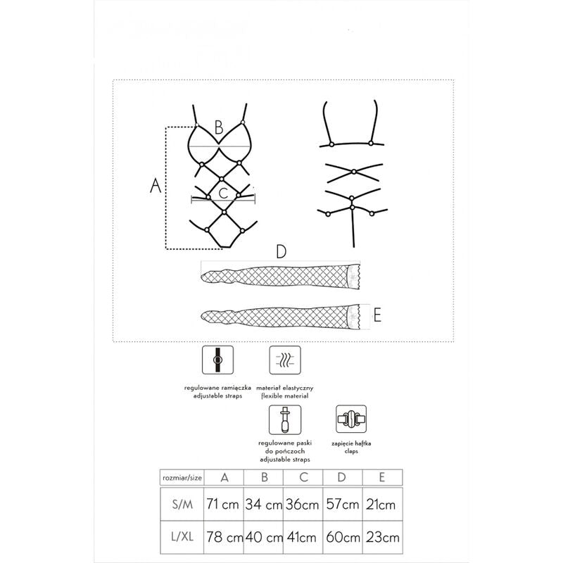 LIVCO CORSETTI FASHION - THIARA LC 20213 KOMPLET BODY + POŃCZOCHY CZERWONE S/M