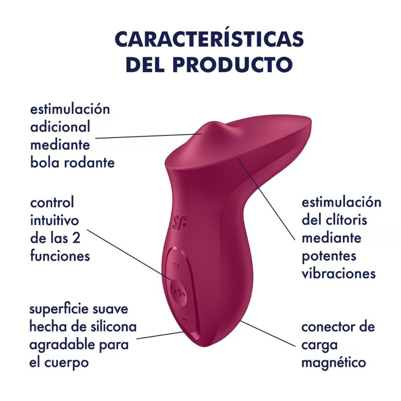 SATISFYER - EXCITERRR WIBRATOR LAY-ON CLITORIS BERRY