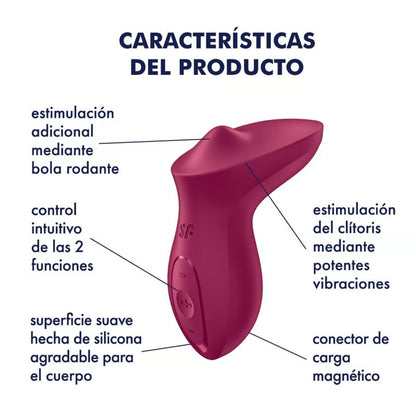 SATISFYER - EXCITERRR WIBRATOR LAY-ON CLITORIS BERRY
