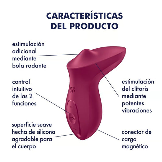 SATISFYER - EXCITERRR WIBRATOR LAY-ON CLITORIS BERRY