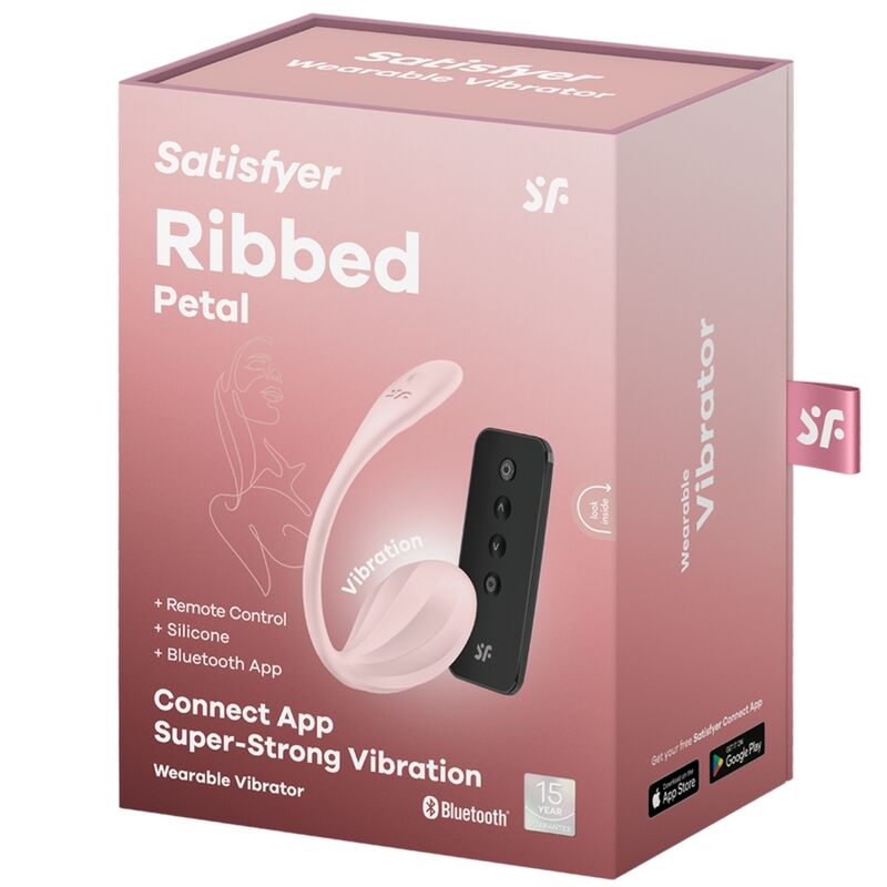 SATISFYER - PILOT DO STYMULOWANIA PUNKTU G Z PŁATKAMI ŻEBROWANYMI, RÓŻA, DARMOWA APLIKACJA