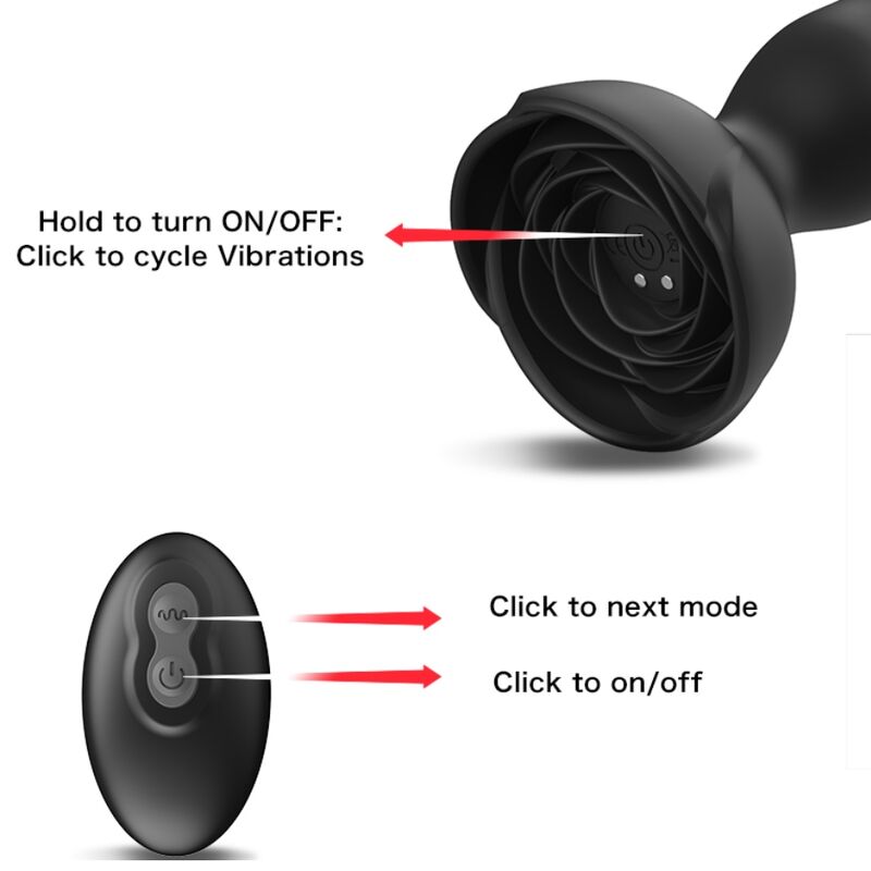 ARMONY - EXTREME A BLOOM ROSE WIBRATOR I ZATYCZKA ANALNA PILOT CZARNY