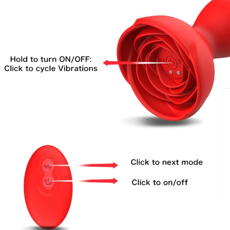 ARMONY - EXTREME A BLOOM ROSE WIBRATOR I ZATYCZKA ANALNA PILOT CZERWONY