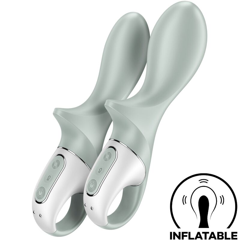 SATISFYER - POMPKA POWIETRZNA BOOTY 3 NADMUCHIWANY WIBRATOR ANALNY SZAROZIELONY