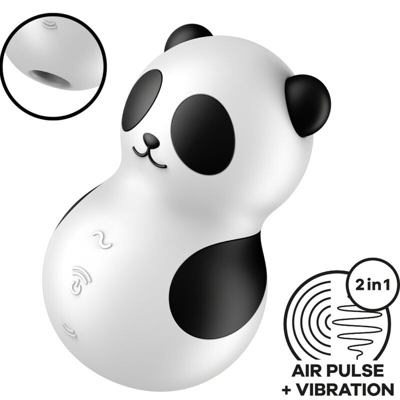 SATISFYER - KIESZONKOWY STYMULATOR I WIBRATOR PANDA CZARNO-BIAŁY