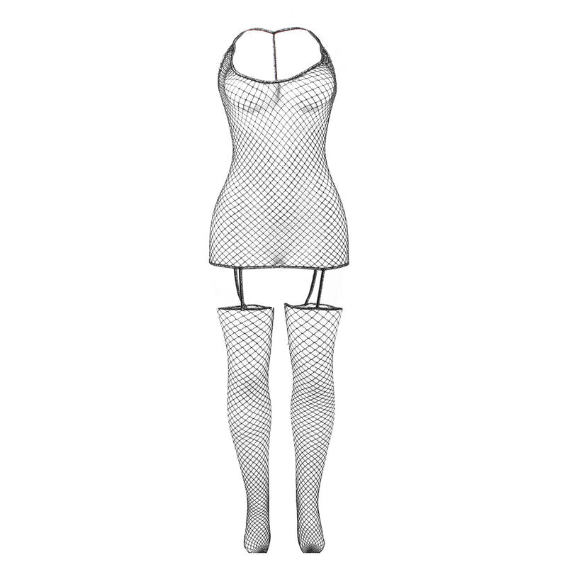 SUBBLIME - 951955 BŁYSZCZĄCE BODYSTOCKING Z SIATKI RYBACKIEJ ROZMIAR JEDNORAZOWY