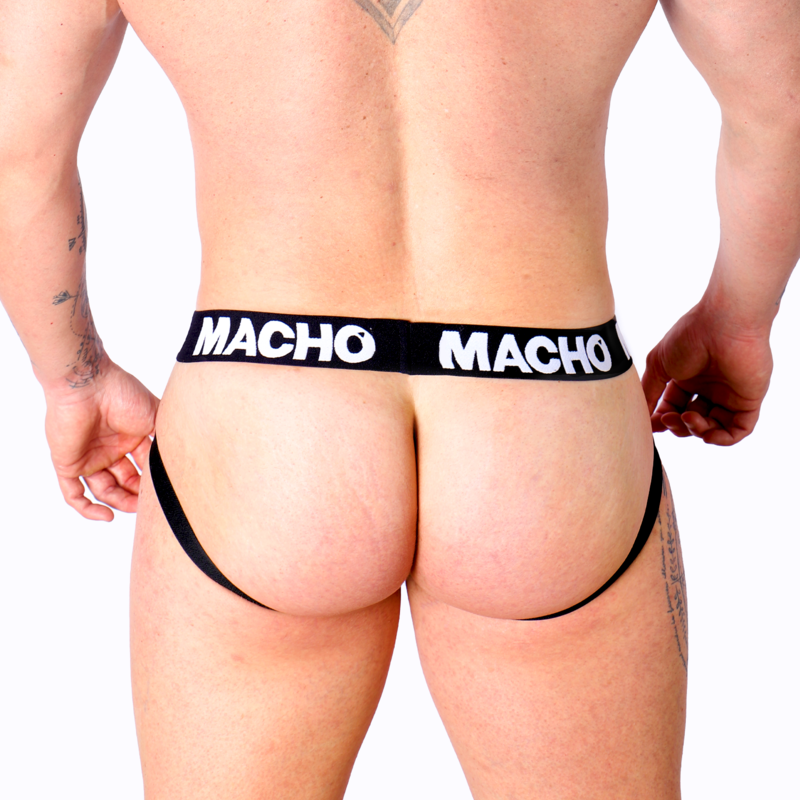MACHO - MX25NC JOCK CZARNY SKÓRZANY S