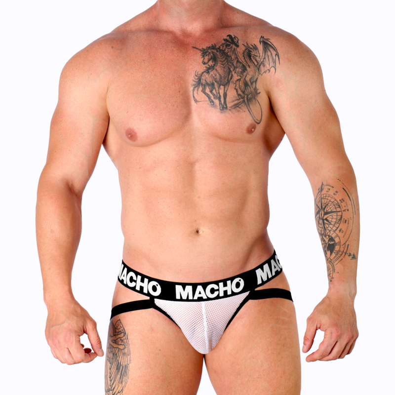 MACHO - MX26X1 JOCK GRID BIAŁY S